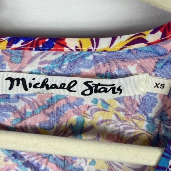 Michael Stars Talum Romper Bright Border Print Playsuit Bohemian Playsuit XS - Picture 4 of 10